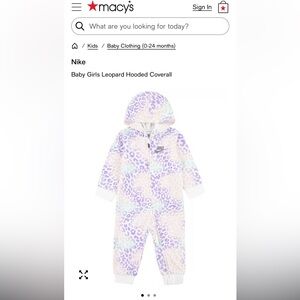 Nike Infant Cream and Purple Coverall